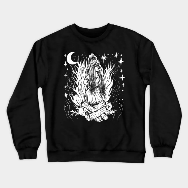 Salem Witch Trials Burning Witchcraft Occult Goth Pagan Crewneck Sweatshirt by LunaElizabeth